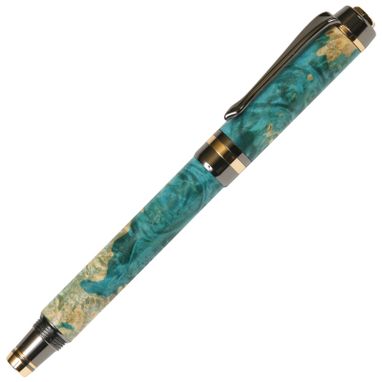 Custom Made Lanier Elite Rollerball Pen - Turquoise Box Elder - Re7w71