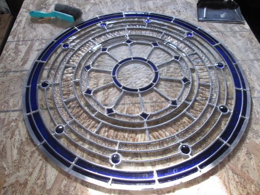 Custom Made Stained Glass And Beveled Glass Round Panel
