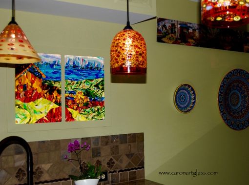 Custom Made Illuminated Kitchen Wall Art - Lake Titicaca Diptych