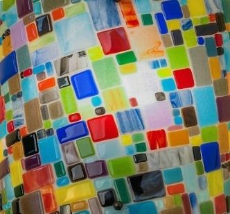 Custom Made Mosaic Glass Wall Sconce