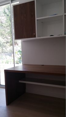 Custom Made Walnut Desk And Bookshelves