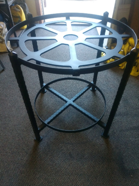 Custom Made Handcrafted Round Circle Iron Metal Table Frame Only