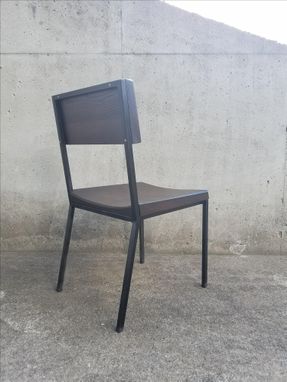 Custom Made Modern Industrial Steel And Wood Dining Chair