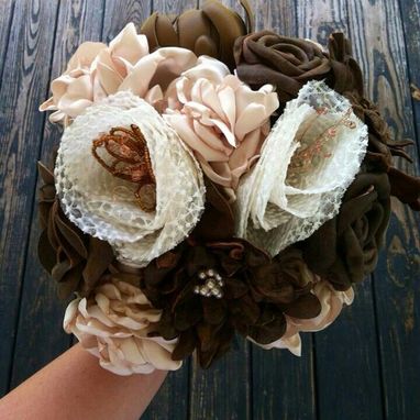 Custom Made Leather Flower Bridal Bouquets