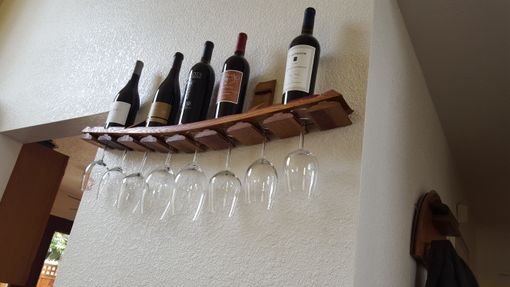 Custom Made Wine Barrel Wall Hanging Wine Glass Rack