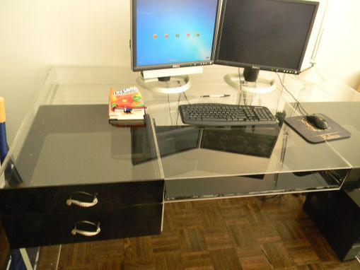 Custom Made Acrylic Master Desk - Full Sized, Drawers, Keyboard Pull Out.  Hand Crafted, Custom Size Available