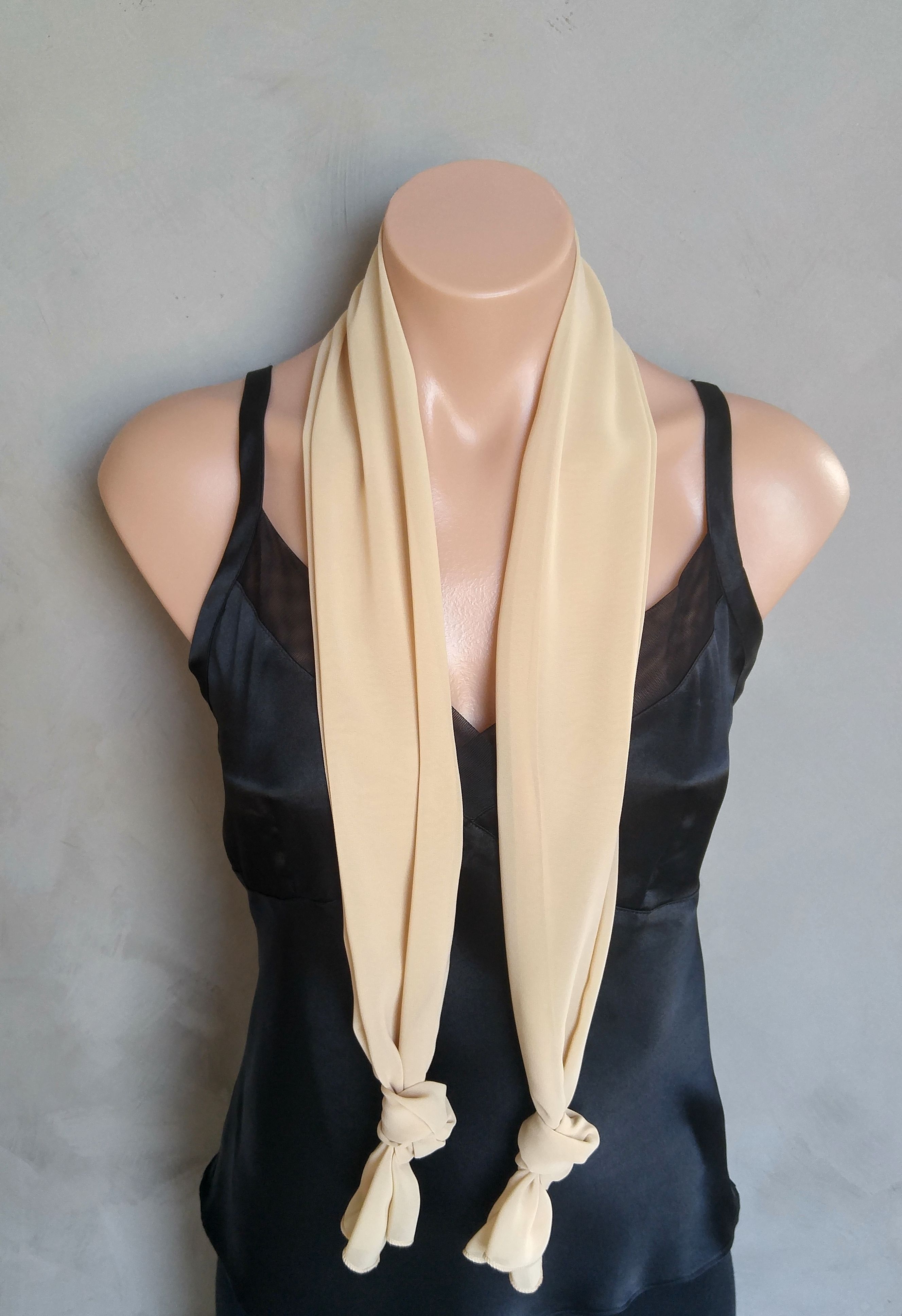 Buy Hand Crafted Nude Chiffon Scarf Made To Order From All Seasons Boutique CustomMade Com