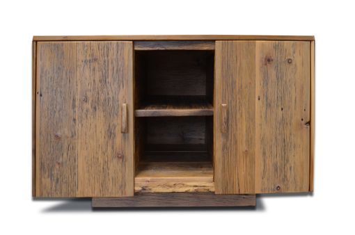 Custom Made Rustic Reclaimed Wood Media Cabinet