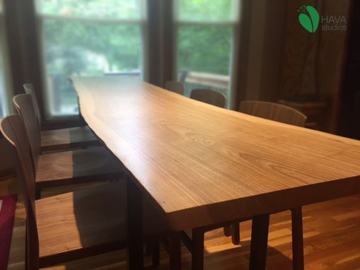 Custom Made Live Edge Reclaimed Wood Slab Table