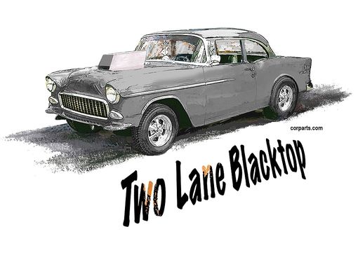 Custom Made Two Lane Blacktop T-Shirt '55 Chevy Movie Car Auto Art