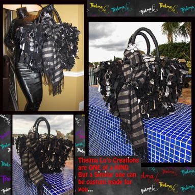 Custom Made Unique One Of A Kind Large Ultra Rag Fringe Handbag