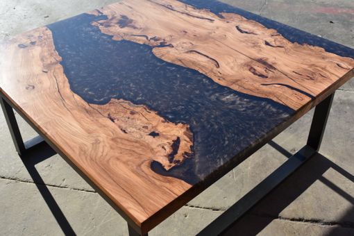 Custom Made Epoxy Table, Cherry Wood Live Edge