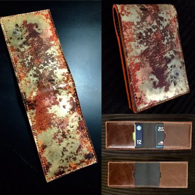 Custom Made Front Pocket Leather Gold Effects Wallet