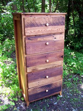 Custom Made Tall Dresser From Antique Barnwood And Reclaimed Wormy Chestnut
