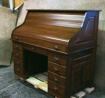 Custom Made Amish Walnut Computer Roll Top Desk
