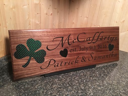 Custom Made Personalized Name Sign Custom Carbon Fiber Inlay Carved Wood Plaque