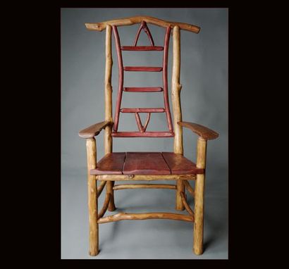 Custom Made Natural Wood Oriental Chair