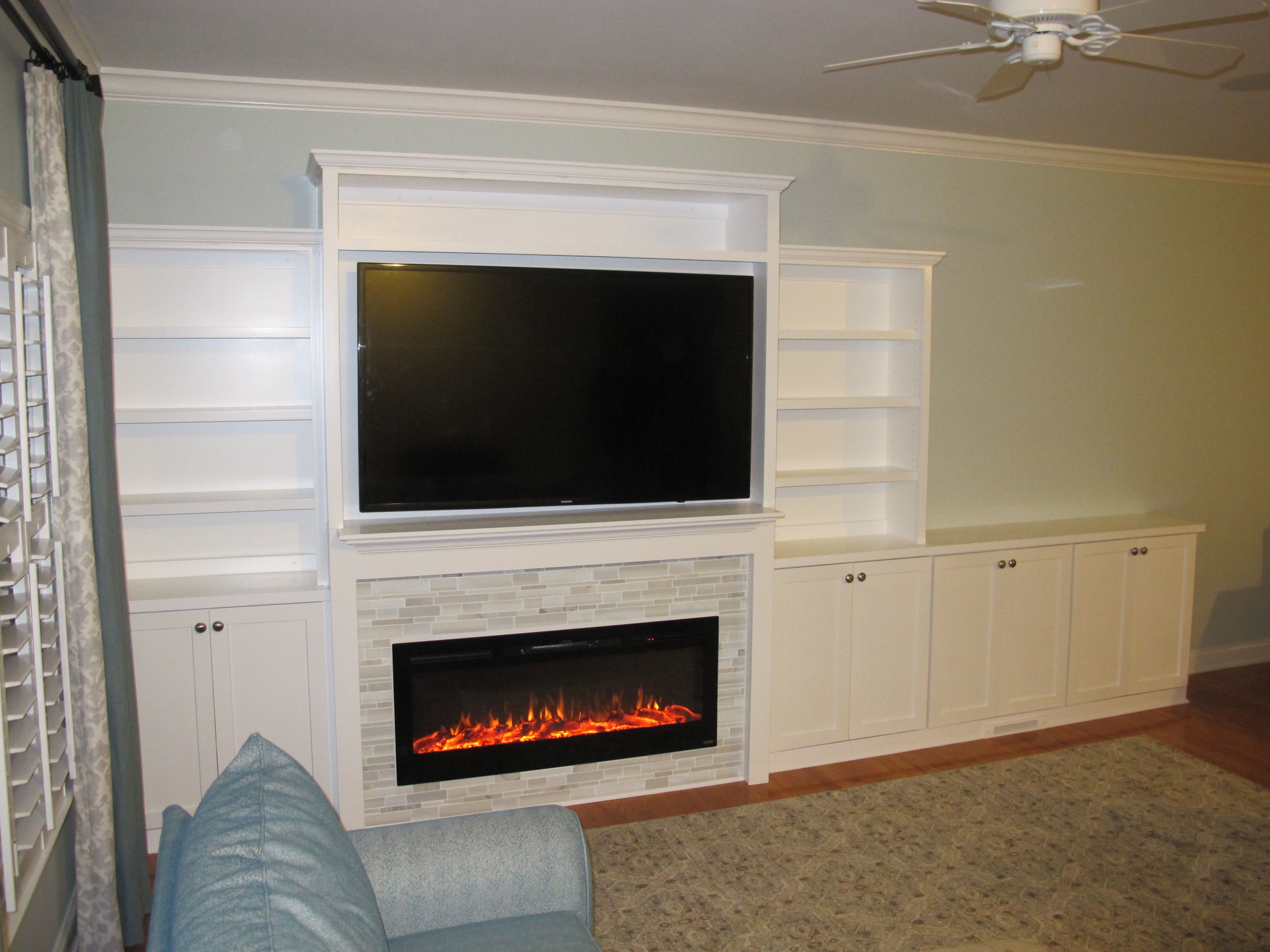 Hand Crafted Custom Built Entertainment Center With Electric