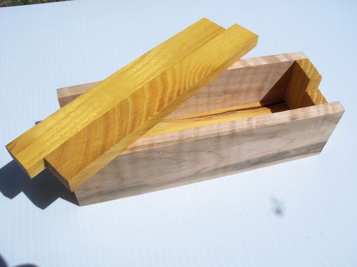 Custom Made Osage And Quilted Maple Handcrafted Pencil Box