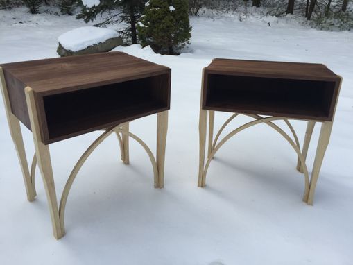 Custom Made Walnut & Ash Bedside Tables (Set)