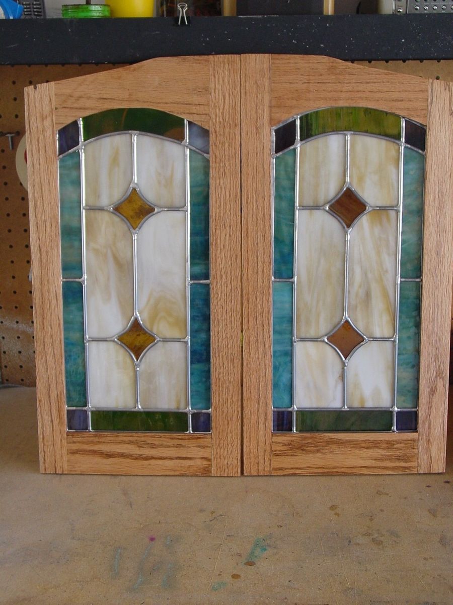 Hand Made Cabinet Door Stained Glass Panels by Chapman Enterprises