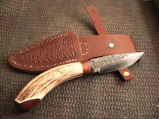 Custom Made Antler And Rosewood Knife