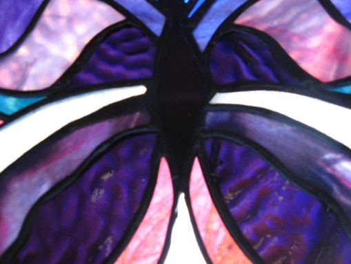 Custom Made Purple, Pink, Turquoise, Blues Or Greens Stained Glass Butterfly Light Catcher
