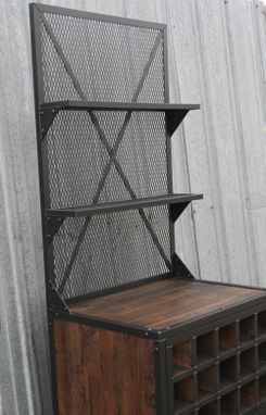 Custom Made Vintage Industrial Mid Century Style Liquor Cabinet  Bar Cart