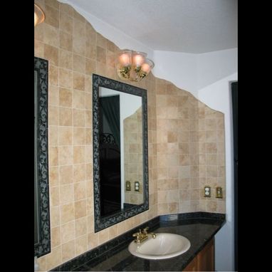 Custom Made Sandblasted Granite And Travertine Bathroom Wall Tile