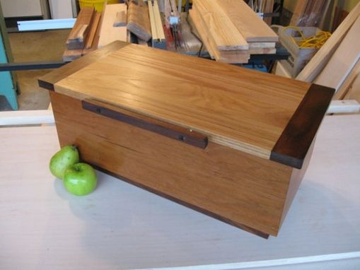 Custom Made Large Wooden Box From Cherry, Walnut And Oak
