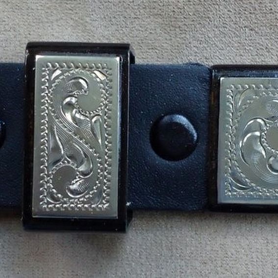 Custom Handmade 4-Pc Ranger Buckle Set, Black Iron With Hand Engraved ...