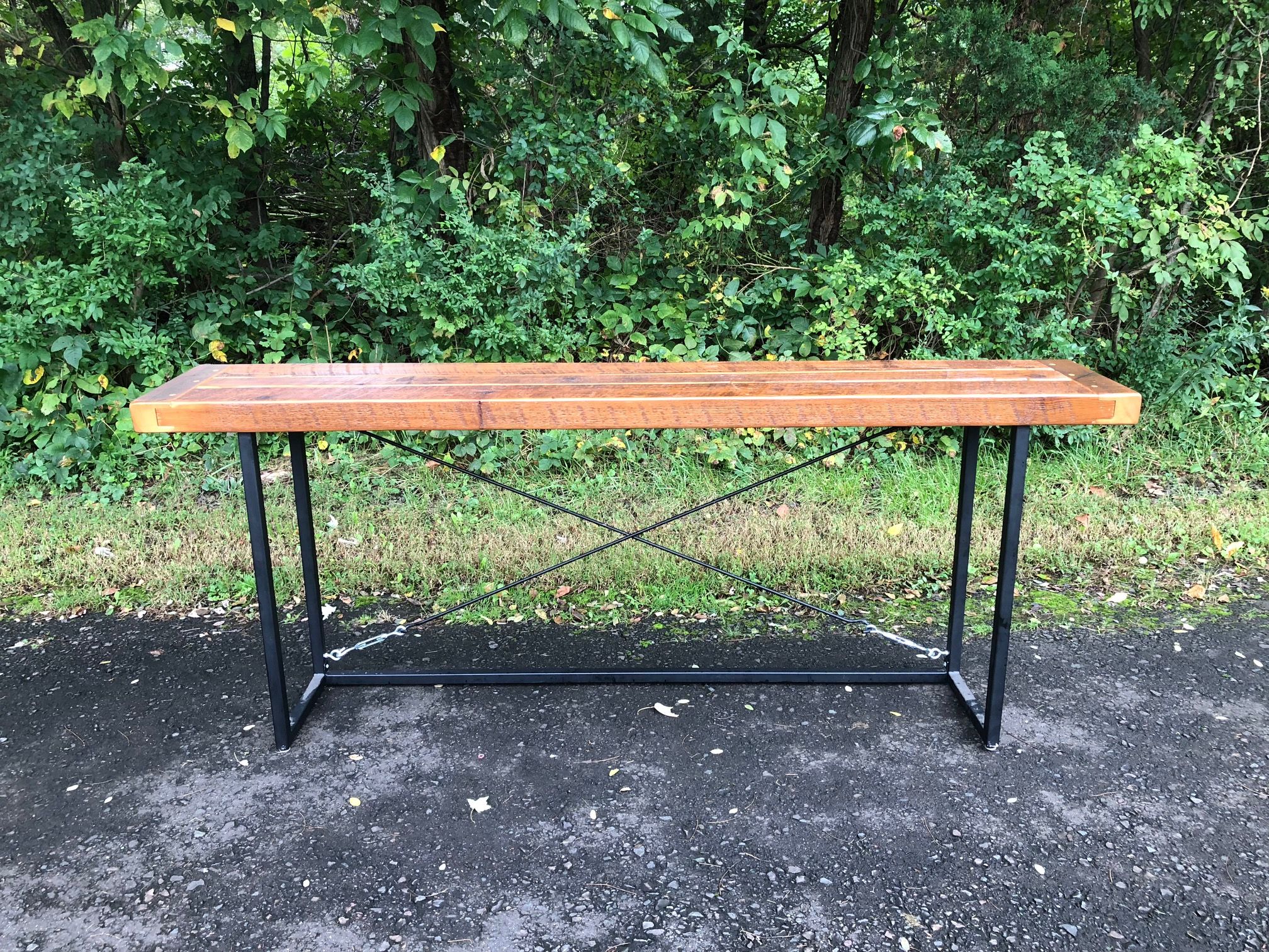 Buy Handmade Reclaimed Wood And Welded Steel Console Table, made to