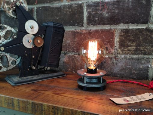 Custom Made Minimalist Table Lamp - Bare Edison Bulb