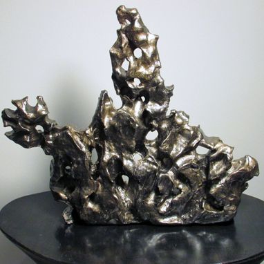 Custom Made Abstract Sculpture 'The Horseman' Ceramic Bronze Finish