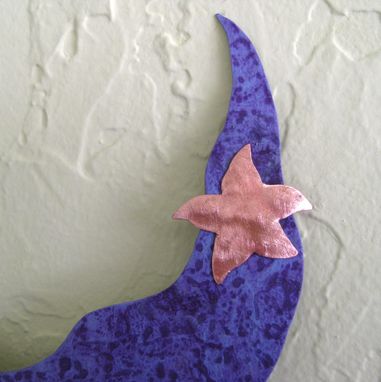 Custom Made Handmade Upcycled Metal Mermaid Swimmer Wall Art Sculpture