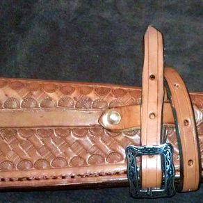 Hand Made Custom Tooled Rifle Scabbard by Red Wolf Leather | CustomMade.com