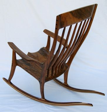 Custom Made Figured Walnut Rocking Chair