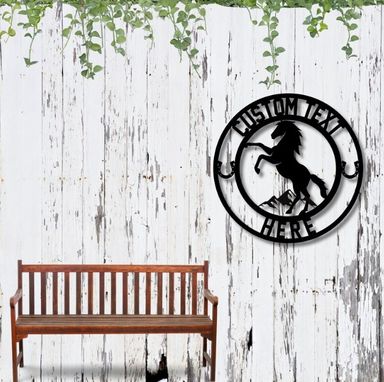 Custom Made Custom Horse Ranch Sign, Personalized Metal Ranch Sign, Metal Hose Sign, Mustang Sign