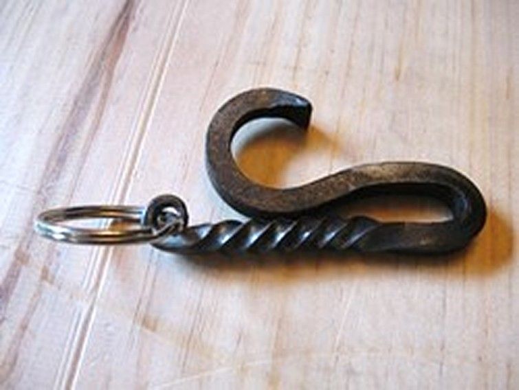 Custom Made Blacksmith Made Wrought Iron Key Fob Bottle Opener by Iron