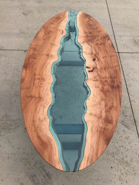 Custom Sycamore River Glass Table by Villella Custom 