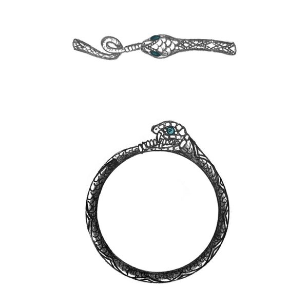 This snake inspired opal engagement ring speaks of never-ending love.