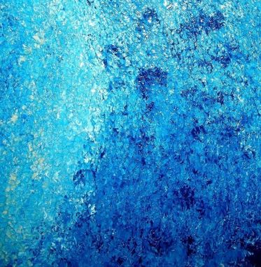 Custom Made Original Painting, Contemporary Seascape, Abstract Blue Hurricane, Palette Knife Impasto Storm Art