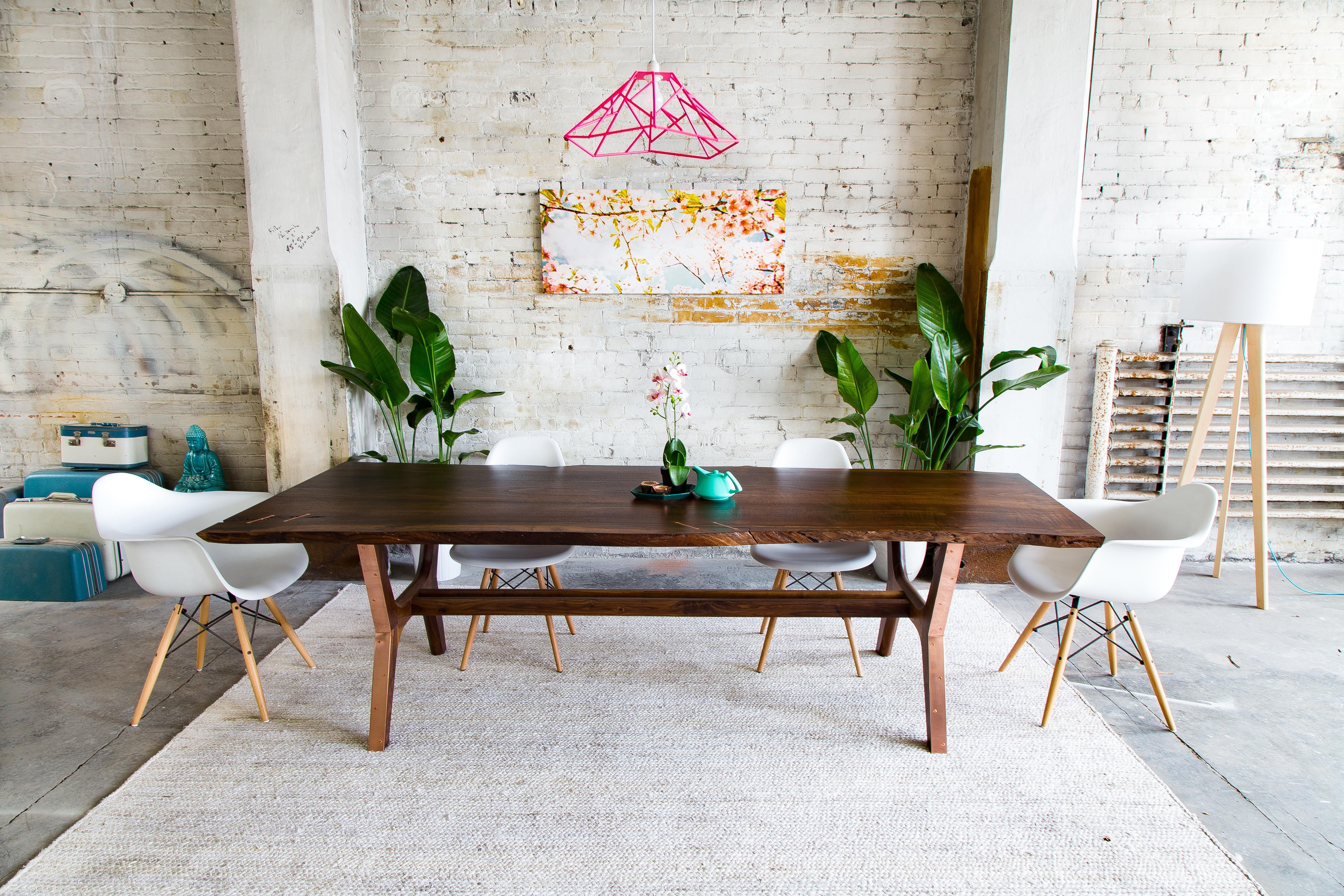 American Walnut Wooden River Table Top/ Epoxy Resin Full Cover Countertop/  Solid Coffee Table with Live Edge - China Wood Slab, Live Edge