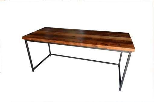 Custom Made Rustic Wood And Steel Desk Industrial Loft Style