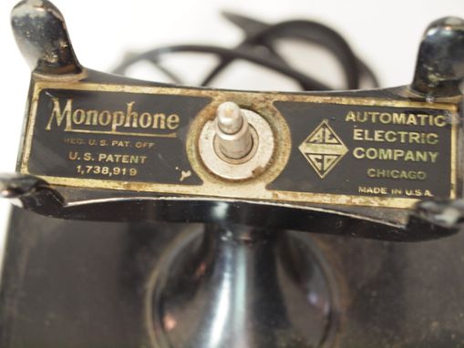 Custom Made Vintage Automatic Electric Company Monophone Telephone Black Commercial Hand Crank