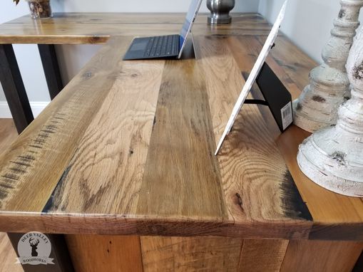 Custom Made Reclaimed Wood Office Desk, Barnwood Computer Desk, Rustic Corner Desk