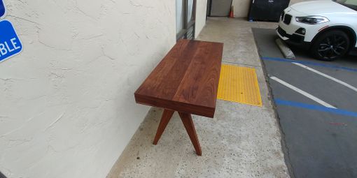 Custom Made Mid-Century Modern Solid Walnut Single-Drawer Desk
