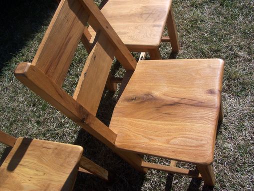 Custom Made Reclaimed Antique Oak Farmhouse Dining Chairs