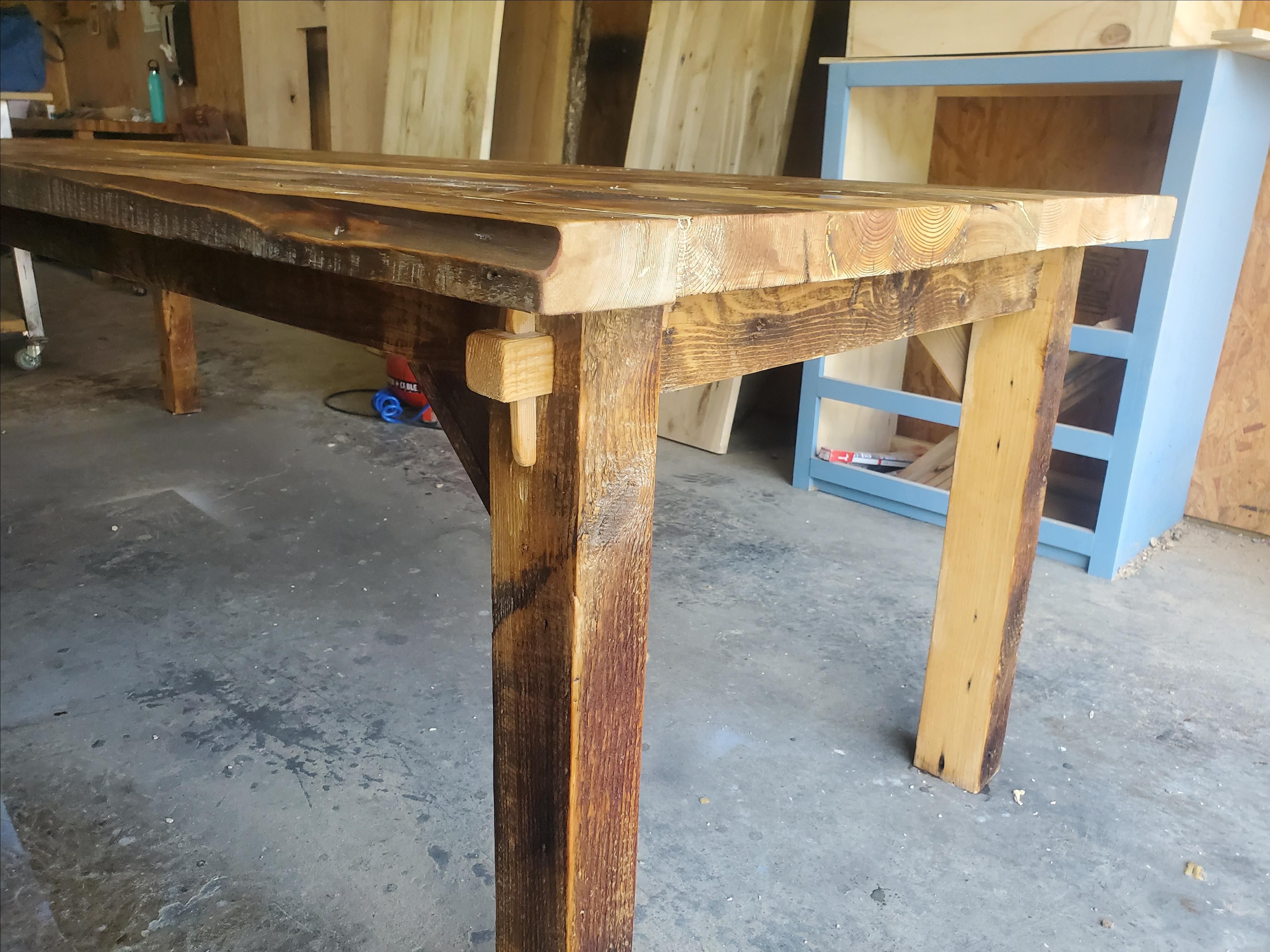 Custom Made Hand Made Joinery Farmhouse Table by Willow Mtn