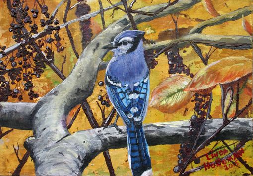 Custom Made Bluejay Acrylic On Canvas